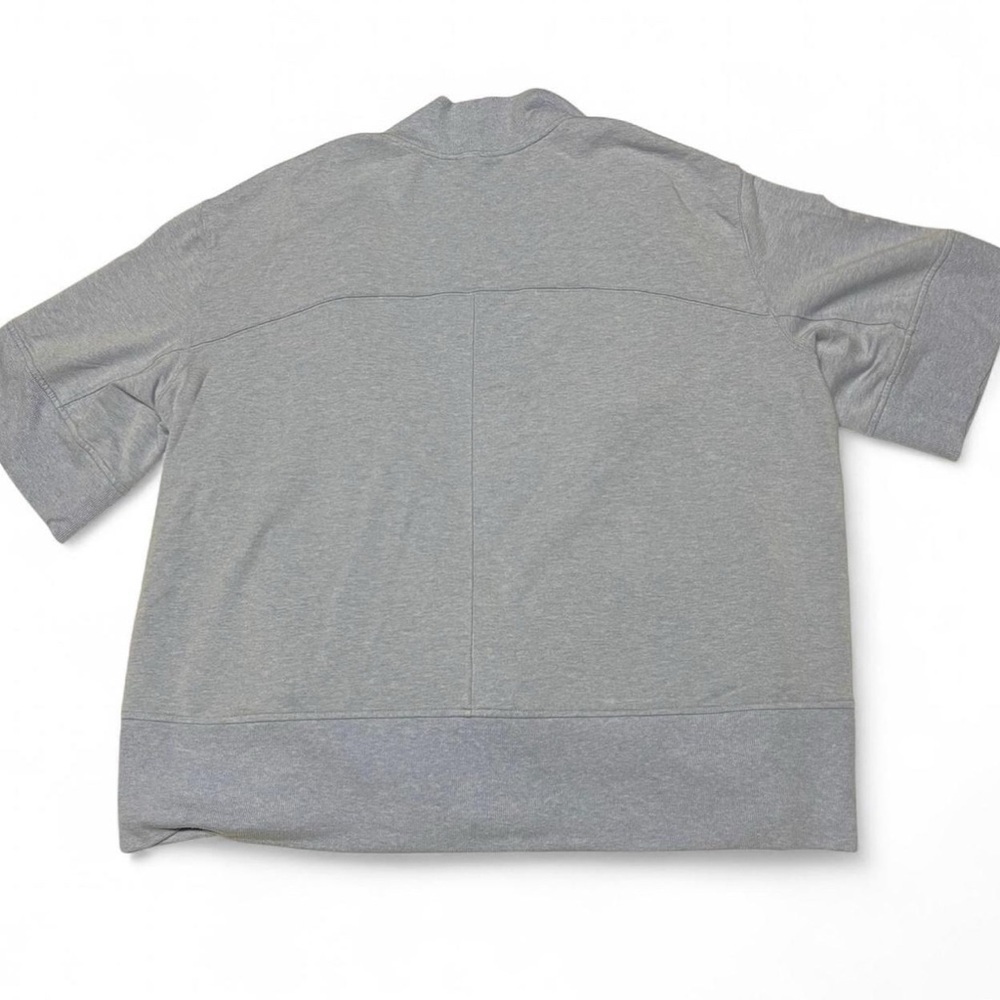 ATHLETA Lotus Wrap Size S/M Heather Blue Short Sleeve Open Front Comfy Cardigan - Picture 3 of 8
